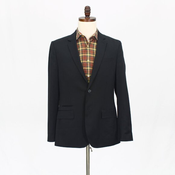 Express 40R Black Blazer Sport Coat Jacket 2-Button Solid T898 - Picture 1 of 11